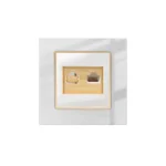 کلید و پریز ویرا مدل امگا سفید طلا سفید - تصویر 4