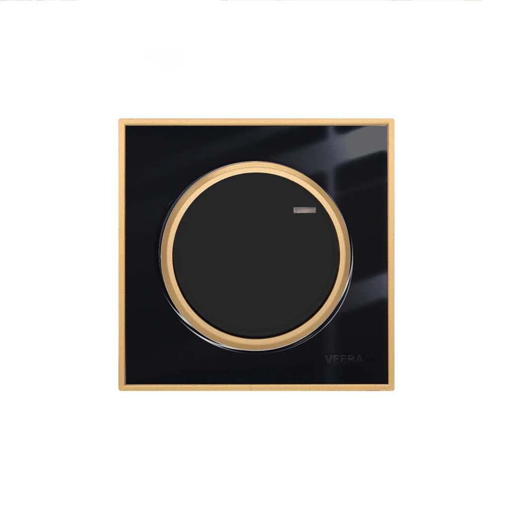 کلید و پریز ویرا مدل آلفا کلاسیک مشکی طلایی - تصویر 1