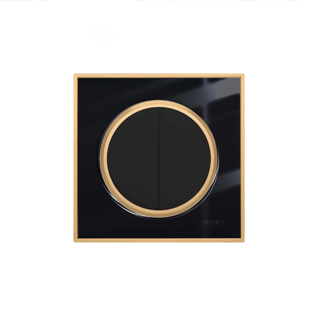 کلید و پریز ویرا مدل آلفا کلاسیک مشکی طلایی - تصویر 3