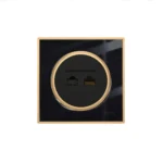 کلید و پریز ویرا مدل آلفا کلاسیک مشکی طلایی - تصویر 5