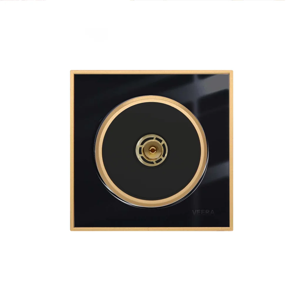کلید و پریز ویرا مدل آلفا کلاسیک مشکی طلایی - تصویر 8