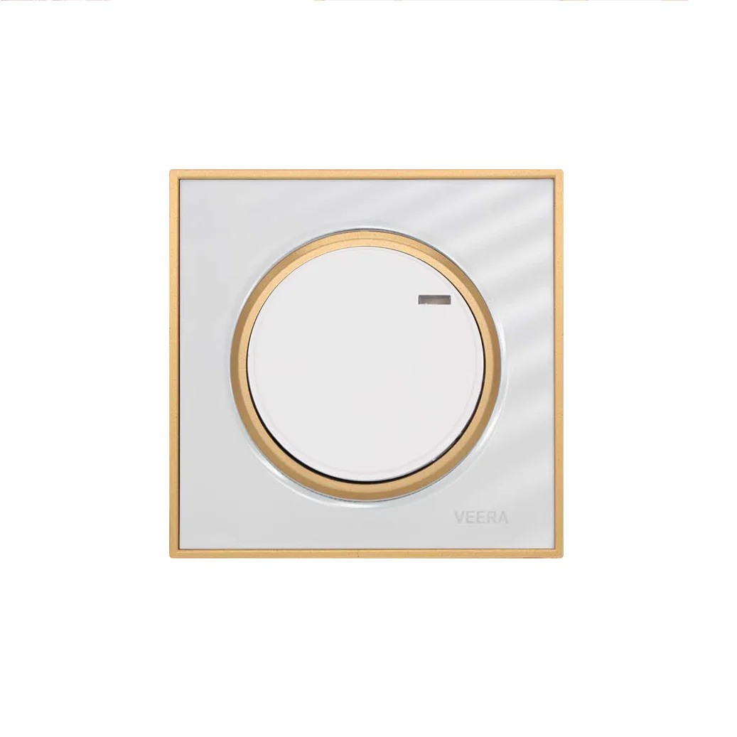 کلید و پریز ویرا مدل آلفا کلاسیک سفید طلایی - تصویر 1