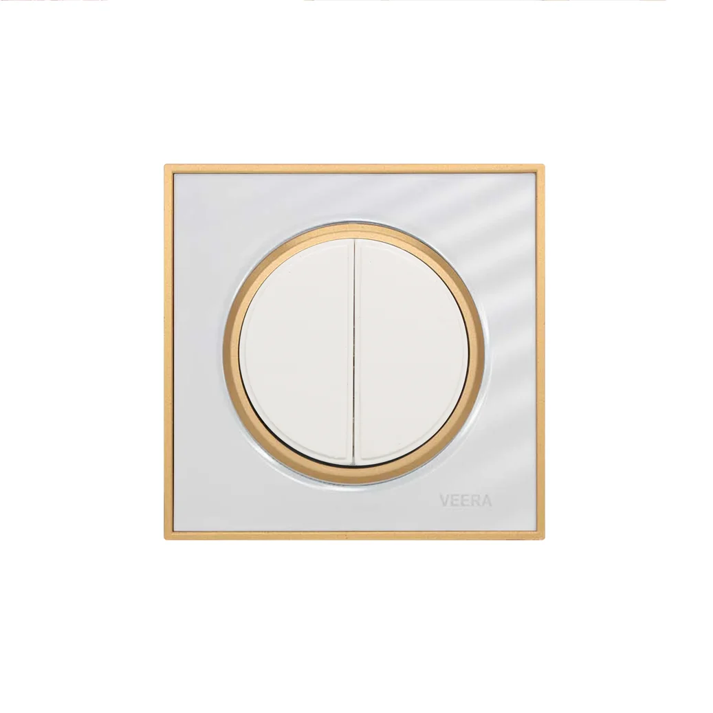 کلید و پریز ویرا مدل آلفا کلاسیک سفید طلایی - تصویر 2