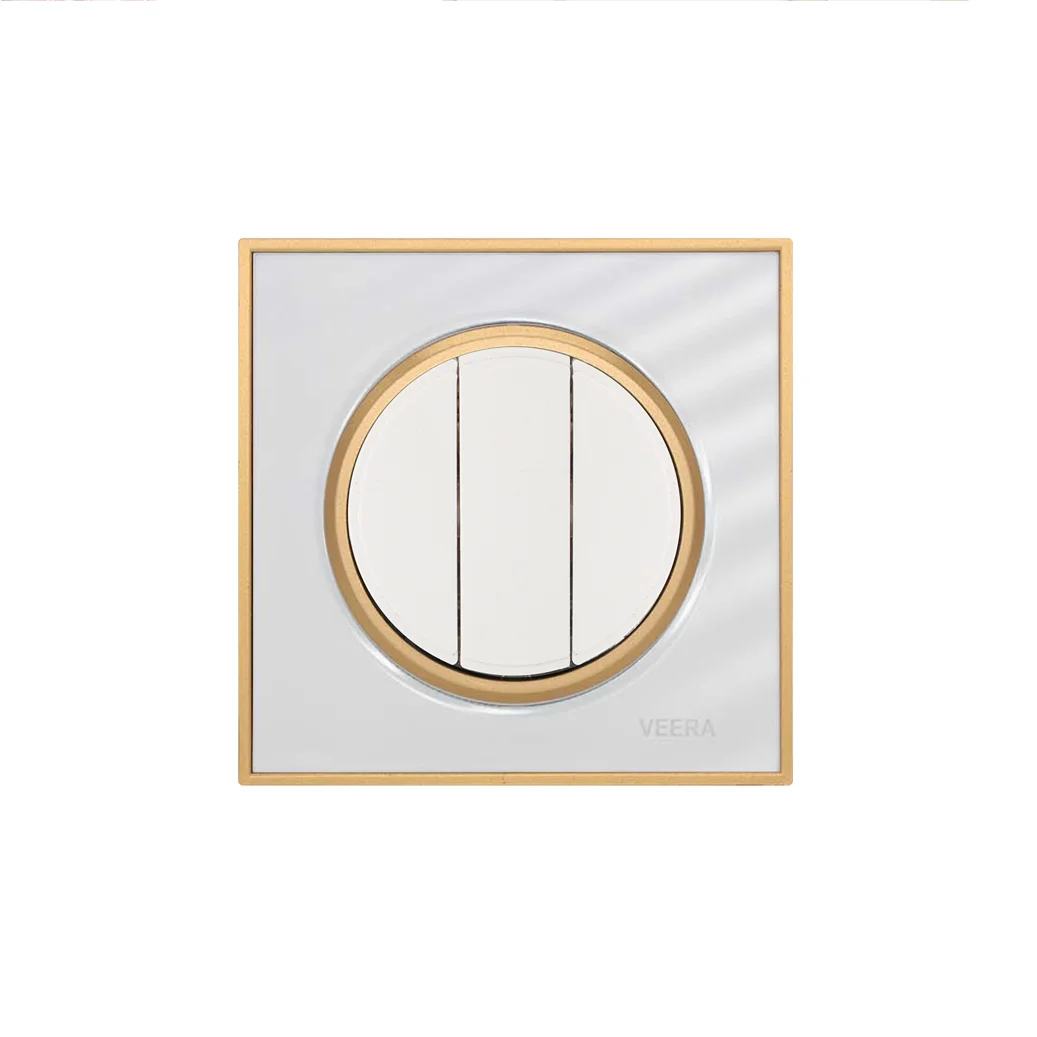 کلید و پریز ویرا مدل آلفا کلاسیک سفید طلایی - تصویر 4