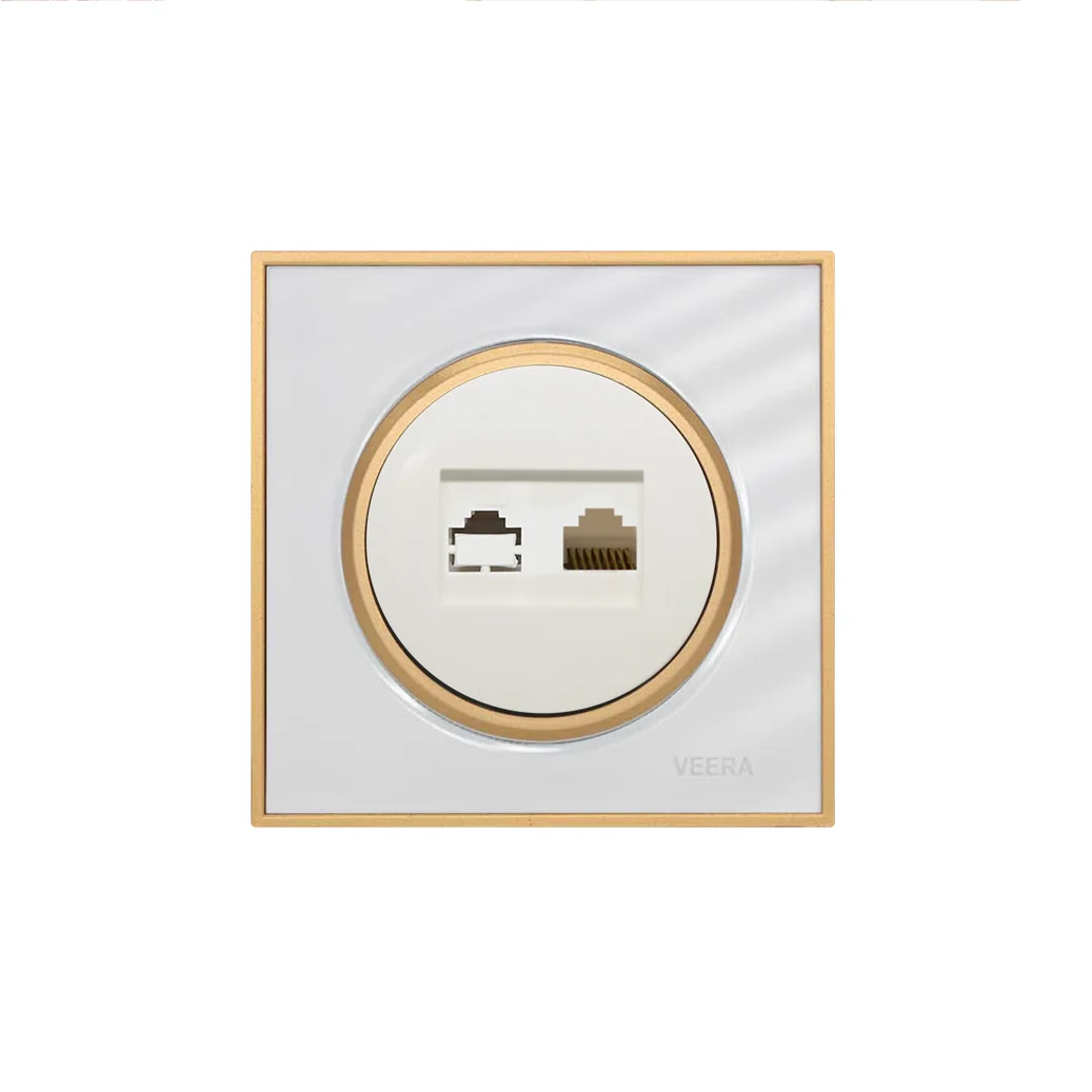 کلید و پریز ویرا مدل آلفا کلاسیک سفید طلایی - تصویر 5