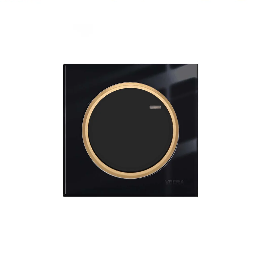 کلید و پریز ویرا مدل آلفا اسپرت مشکی طلایی - تصویر 1