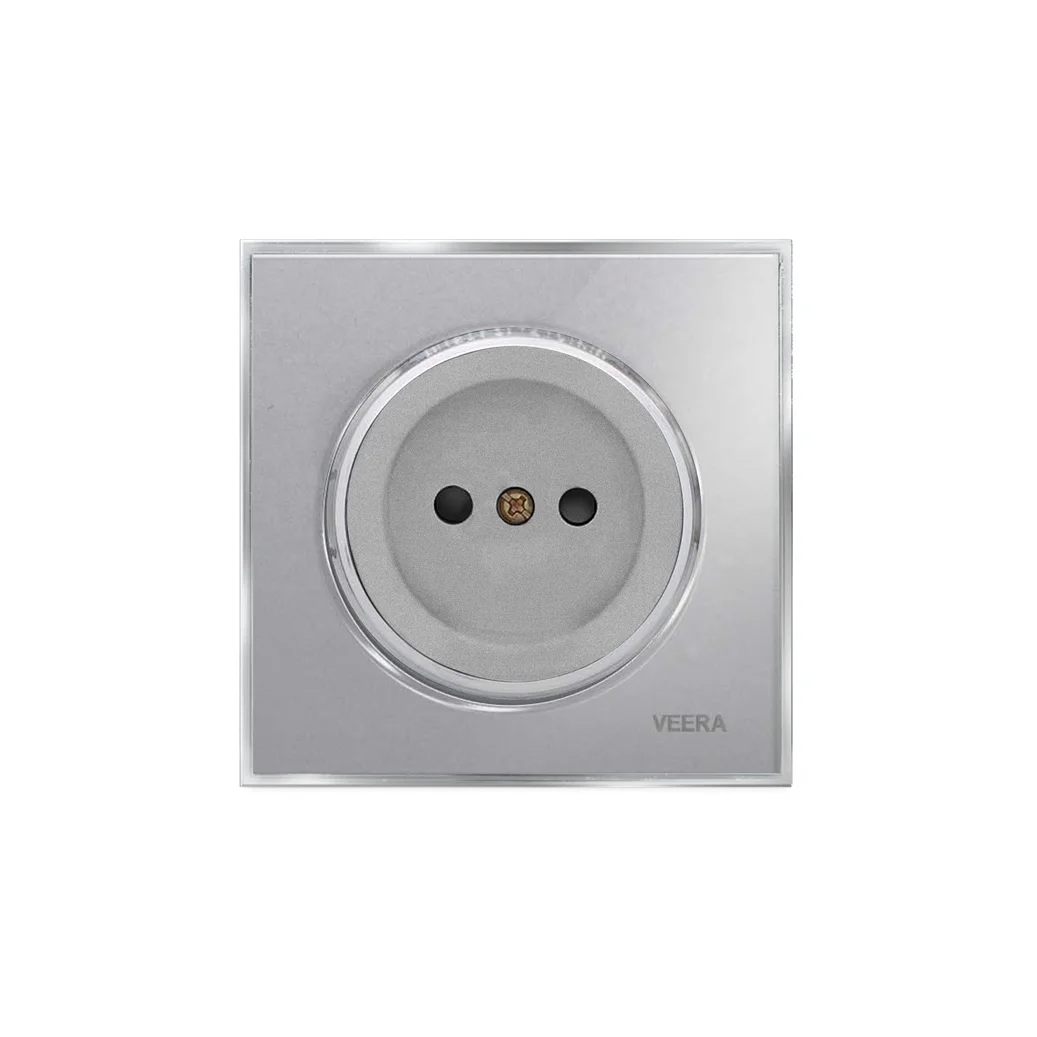 کلید و پریز ویرا مدل آلفا کلاسیک نقره‌ای استیل - تصویر 7