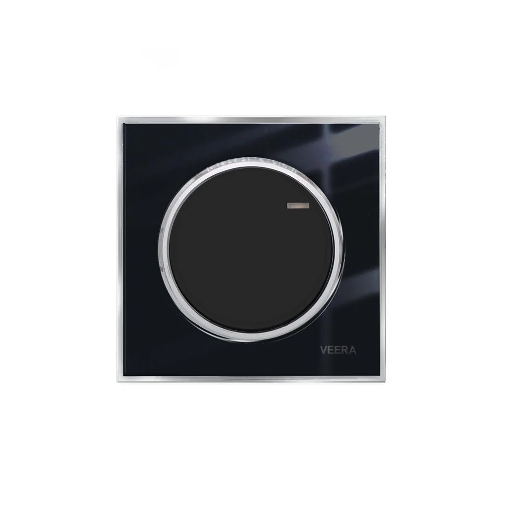 کلید و پریز ویرا مدل آلفا کلاسیک مشکی استیل - تصویر 1