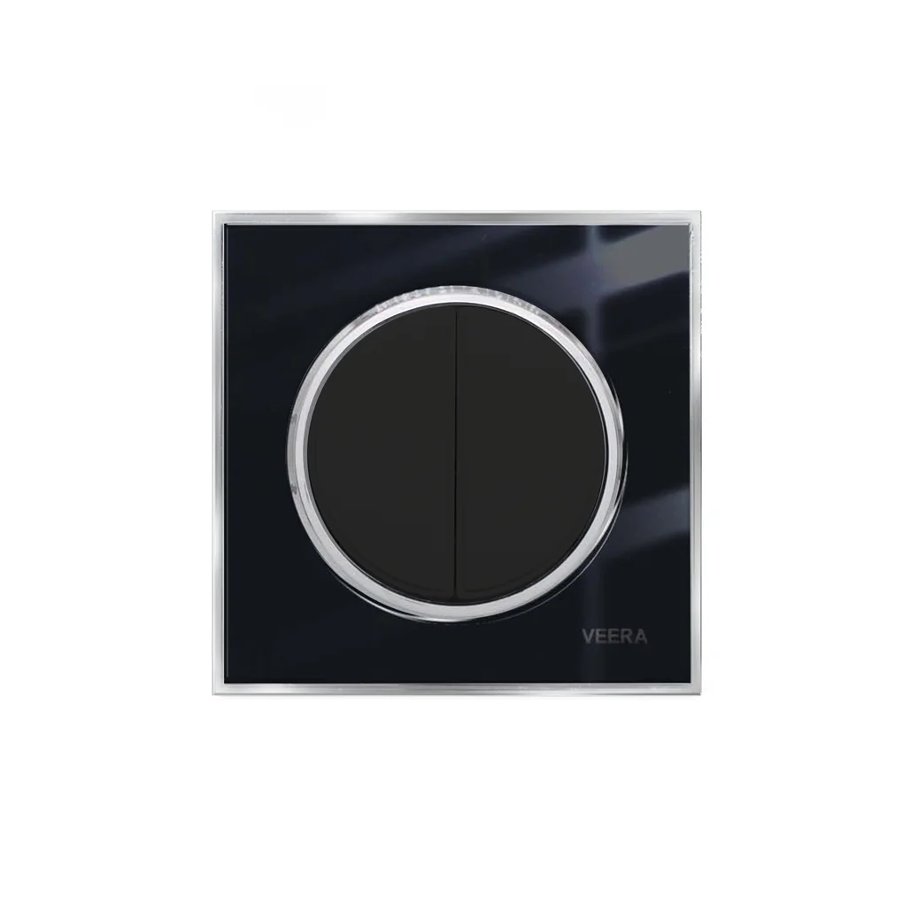 کلید و پریز ویرا مدل آلفا کلاسیک مشکی استیل - تصویر 3