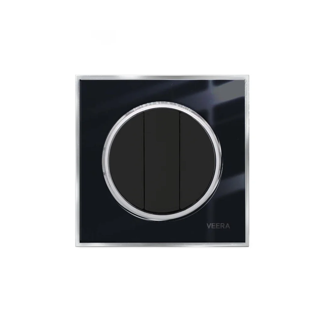 کلید و پریز ویرا مدل آلفا کلاسیک مشکی استیل - تصویر 4