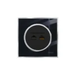 کلید و پریز ویرا مدل آلفا کلاسیک مشکی استیل - تصویر 5