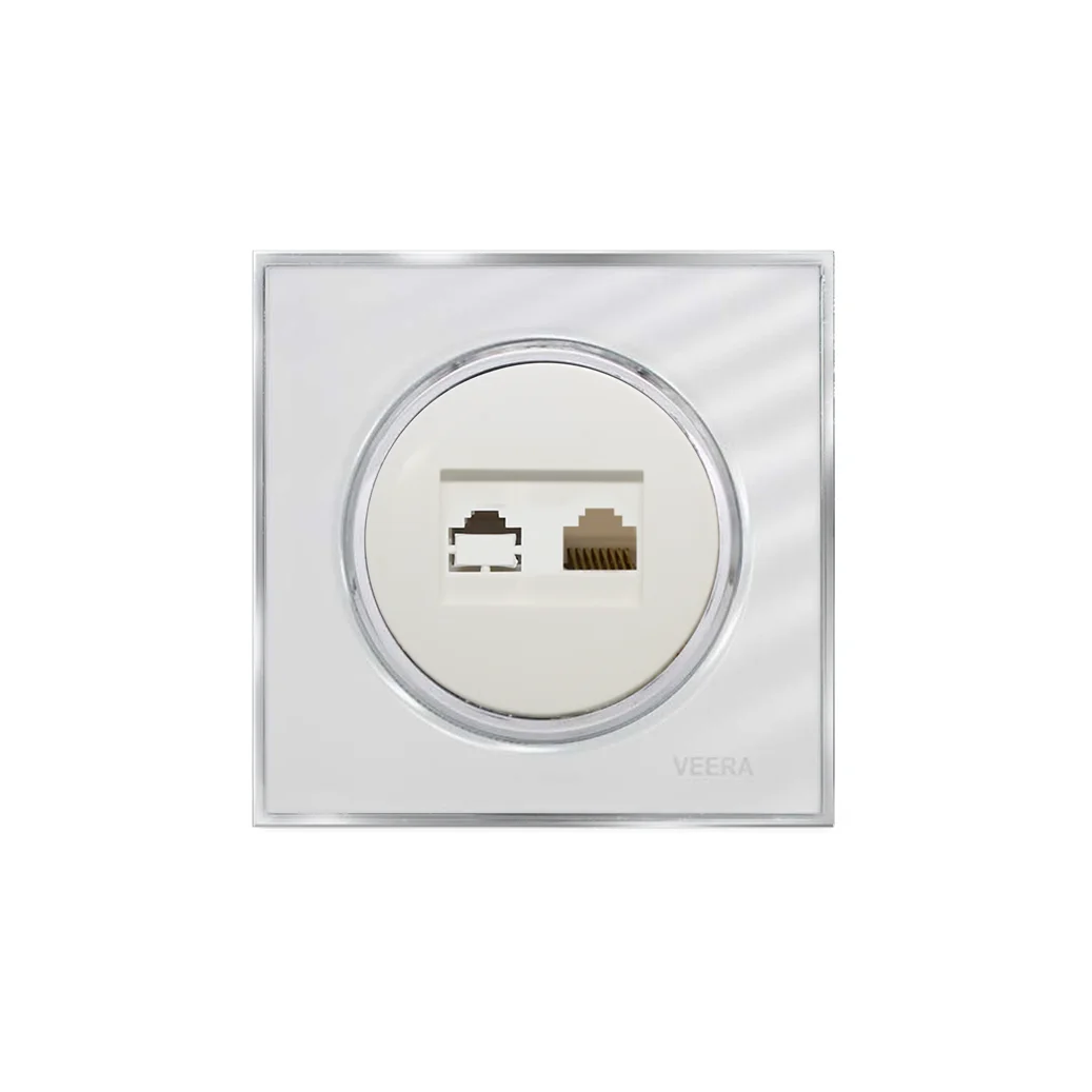 کلید و پریز ویرا مدل آلفا کلاسیک سفید استیل - تصویر 5