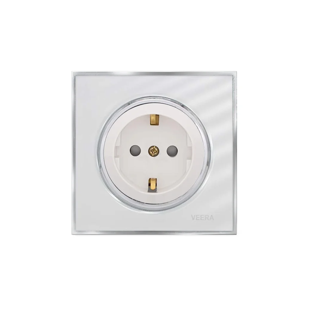 کلید و پریز ویرا مدل آلفا کلاسیک سفید استیل - تصویر 6