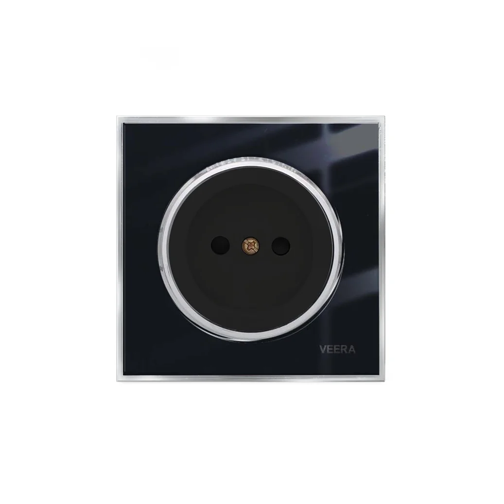 کلید و پریز ویرا مدل آلفا کلاسیک مشکی استیل - تصویر 7