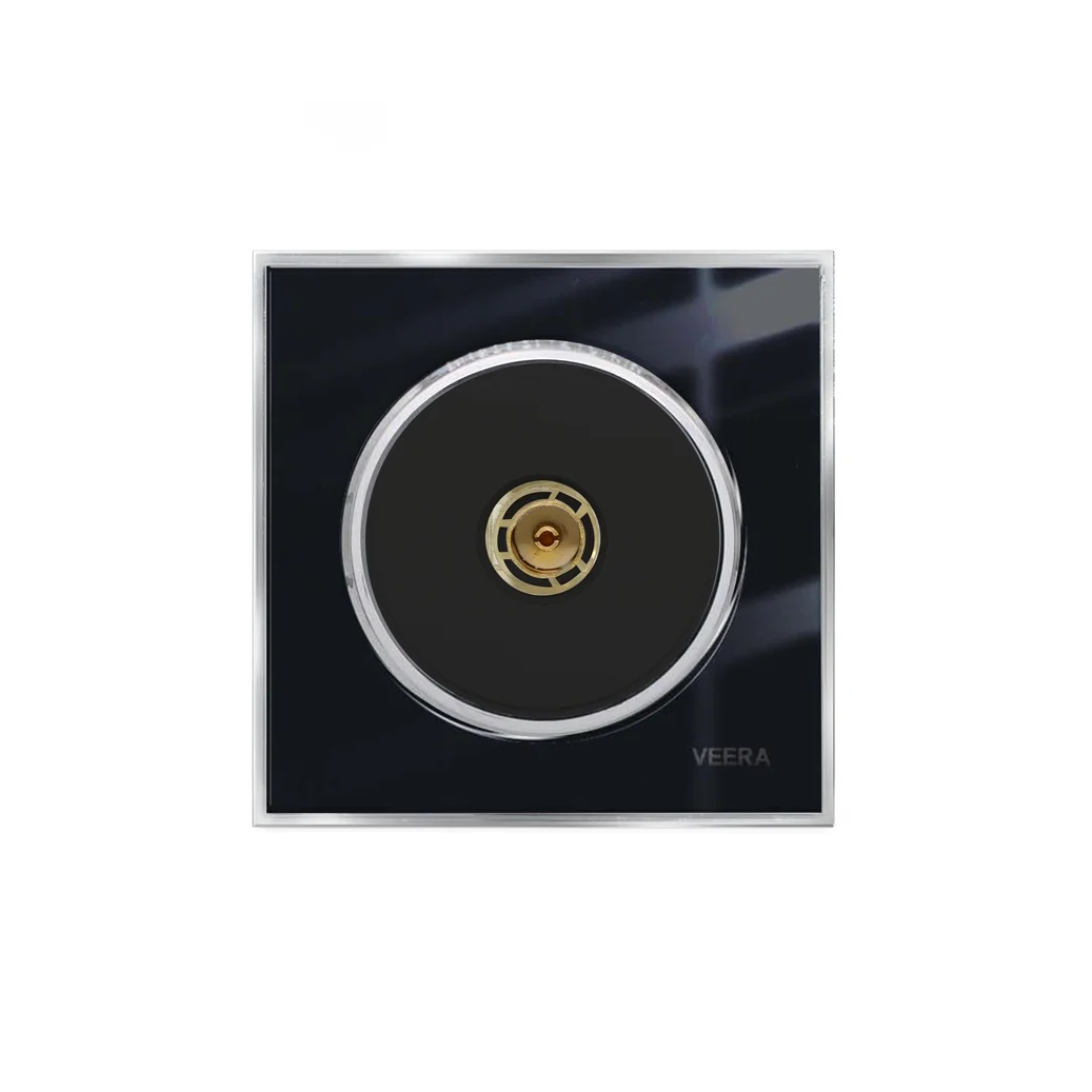 کلید و پریز ویرا مدل آلفا کلاسیک مشکی استیل - تصویر 8